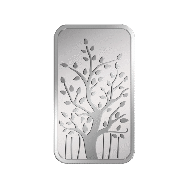 MMTC 10 gm Silver 999.9 Minted Bar Banyan Tree Certicard QR